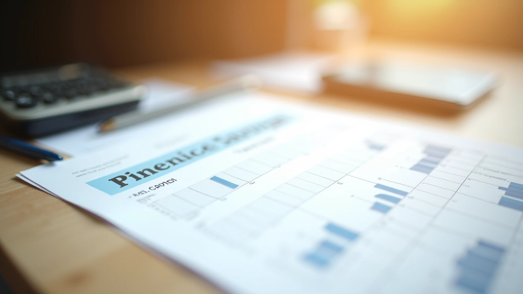 Documento de planificación financiera personal con gráficos de objetivos mensuales sobre escritorio moderno