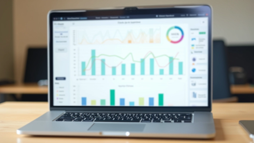 Pantalla de computadora mostrando gráficos de progreso financiero en diferentes colores y formatos