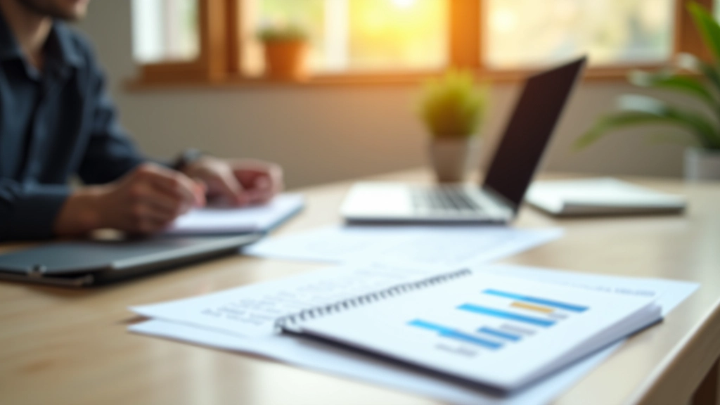 Espacio de trabajo profesional de planificación financiera con gráficos de ahorro