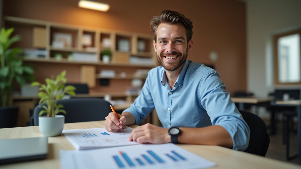 Usuario satisfecho revisando su progreso financiero en MetasAhorro